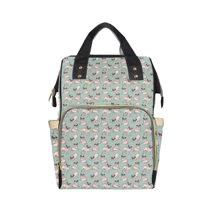 Pug Pattern Print Design A01 Diaper Bag Backpack