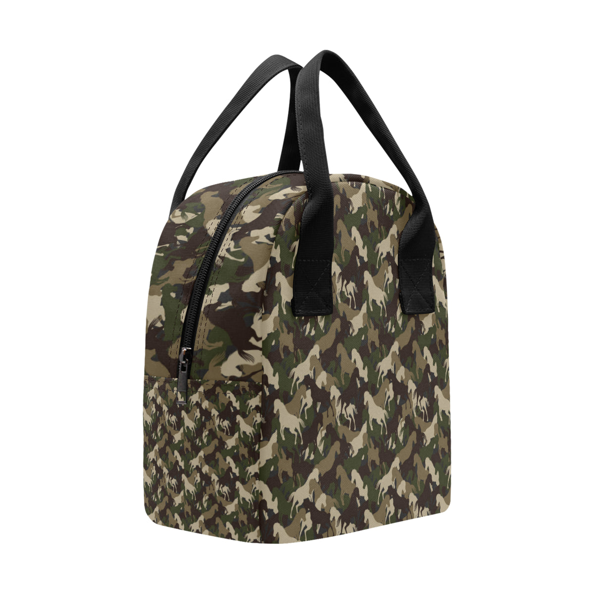 Horse Camo Themed Design Print Insulated Lunch Bag