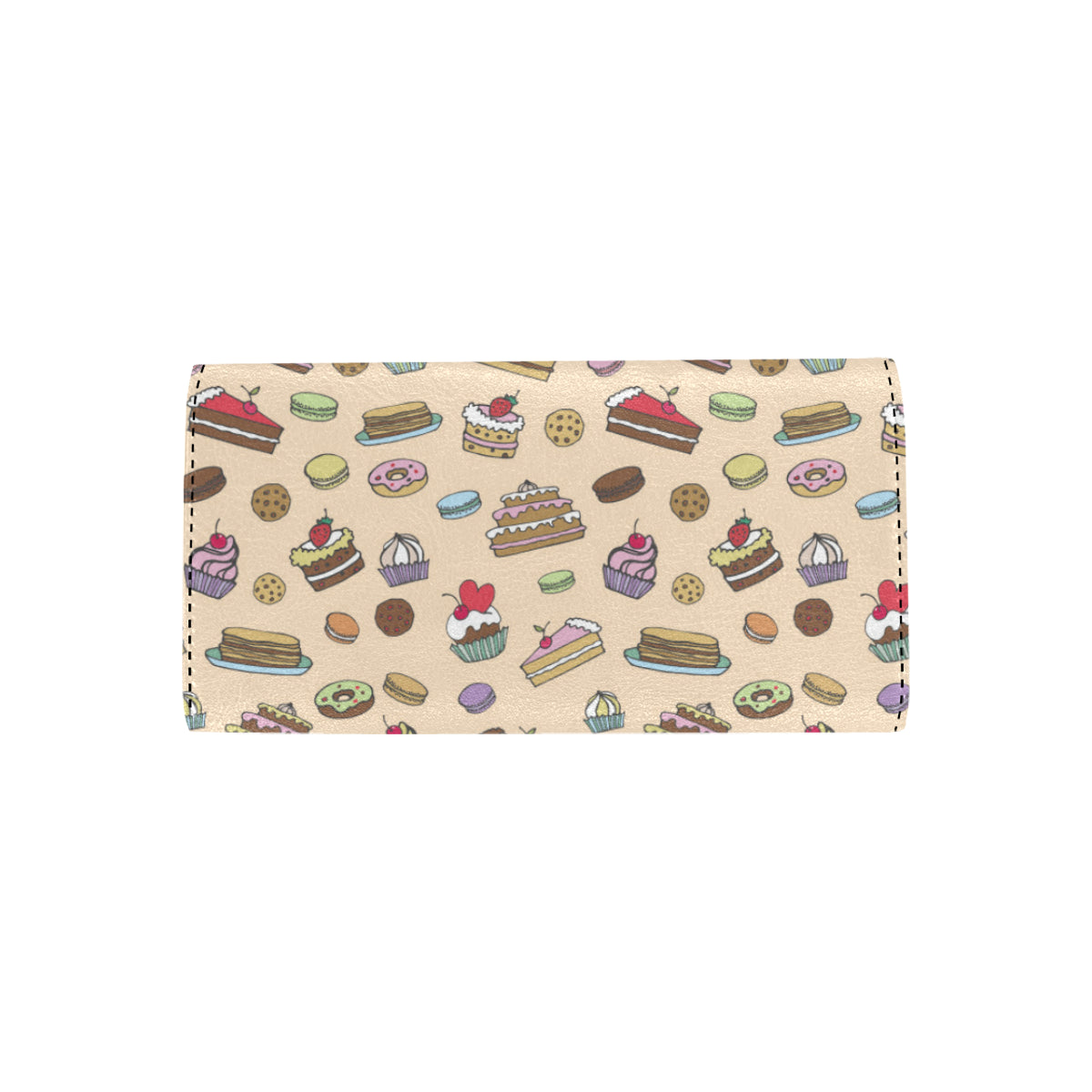 Cake Pattern Print Design 03 Women's Trifold Wallet