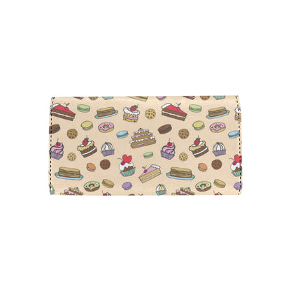 Cake Pattern Print Design 03 Women's Trifold Wallet