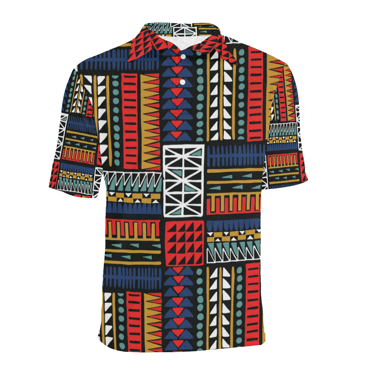 Kente Pattern Print Design 02 Men Polo Shirt
