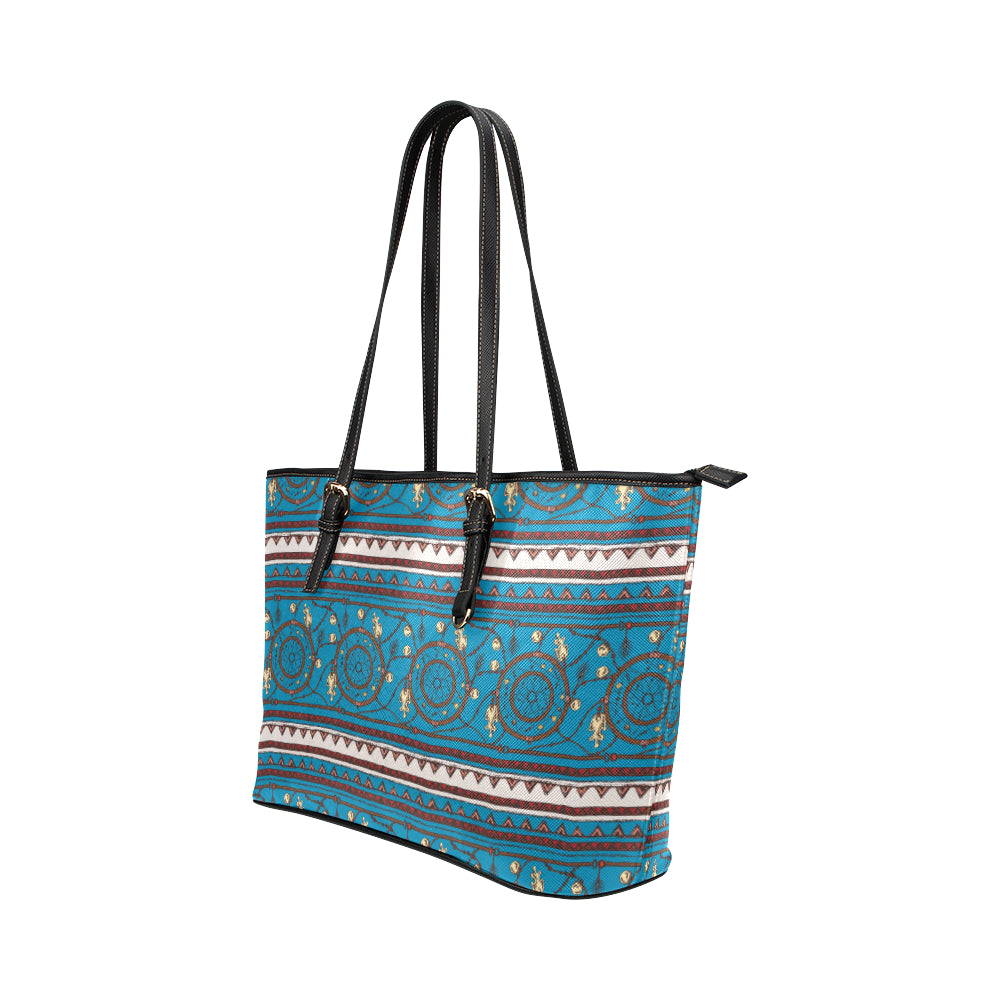 Dream catcher aztec Leather Tote Bag