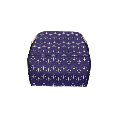 Airplane Pattern Print Design 03 Diaper Bag Backpack