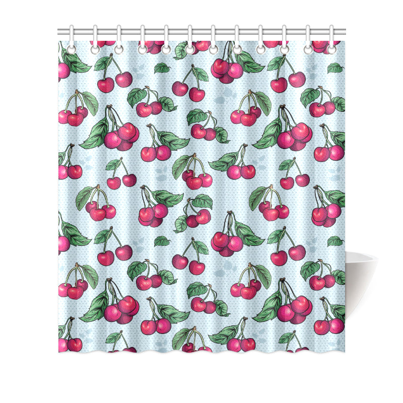 Cherry Pattern Print Design CH01 Shower Curtain