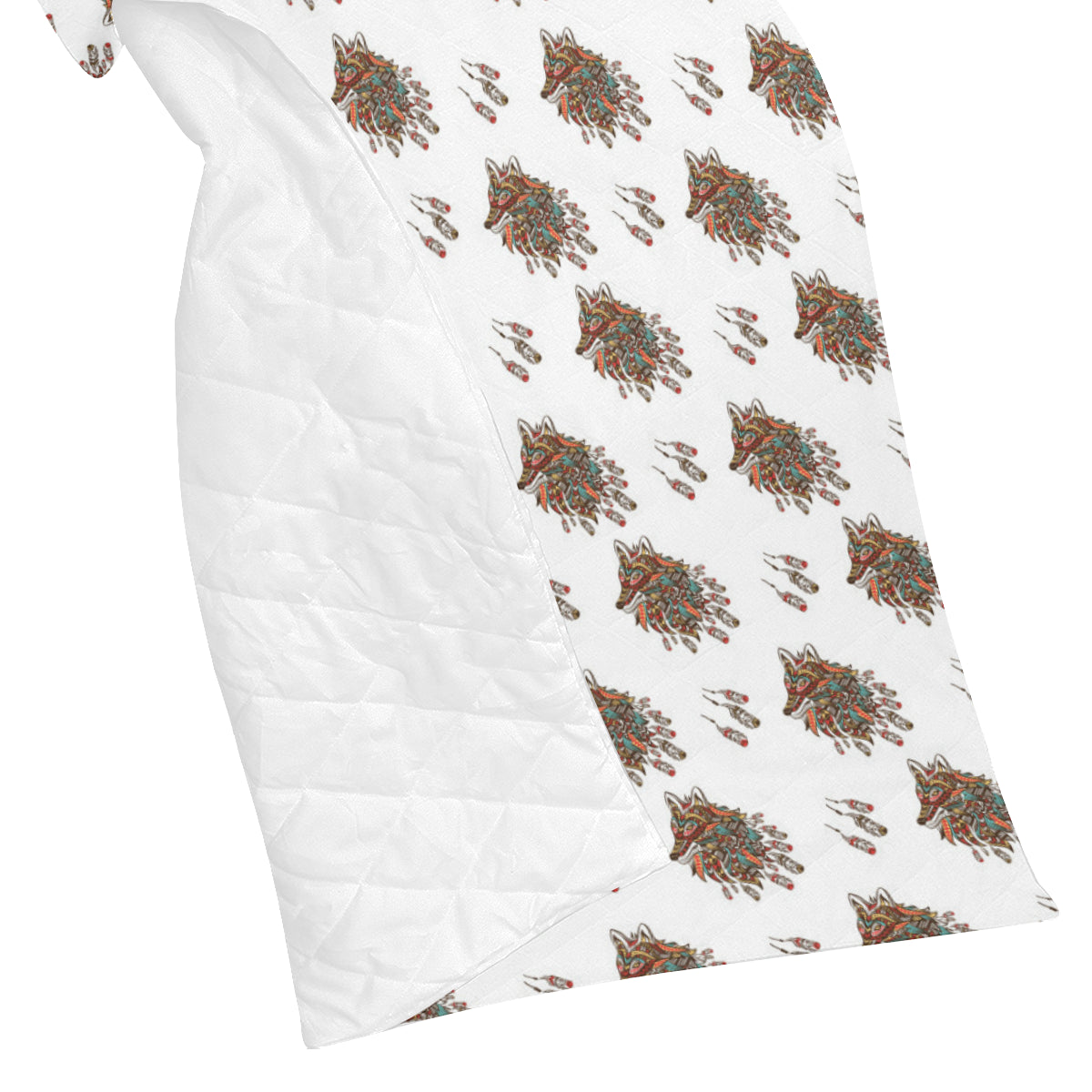 Aztec Wolf Pattern Print Design 02 Premium Quilt