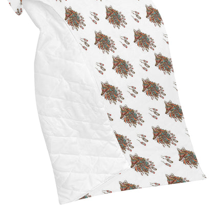 Aztec Wolf Pattern Print Design 02 Premium Quilt