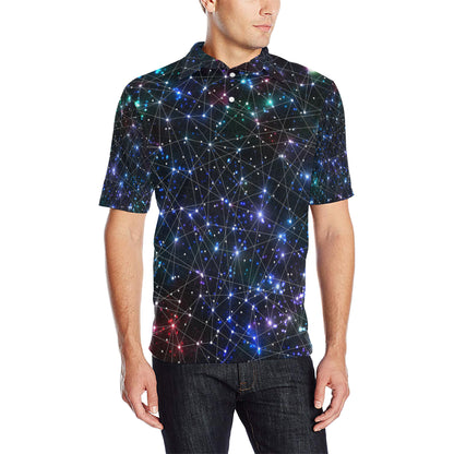 Cosmic Pattern Print Design 01 Men Polo Shirt