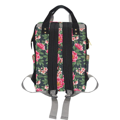 Summer Floral Pattern Print Design SF06 Diaper Bag Backpack