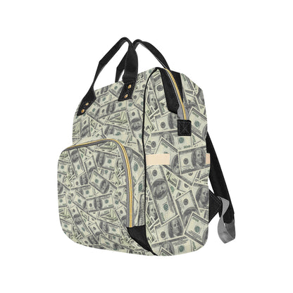 Dollar Pattern Print Design DO02 Diaper Bag Backpack