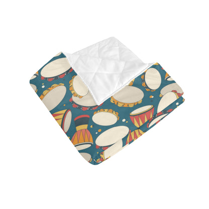 Tambourine Pattern Print Design 01 Premium Quilt