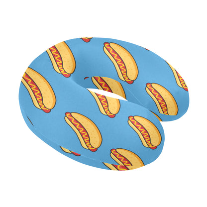 Hot Dog Pattern Print Design 02 U-Shaped Travel Neck Pillow