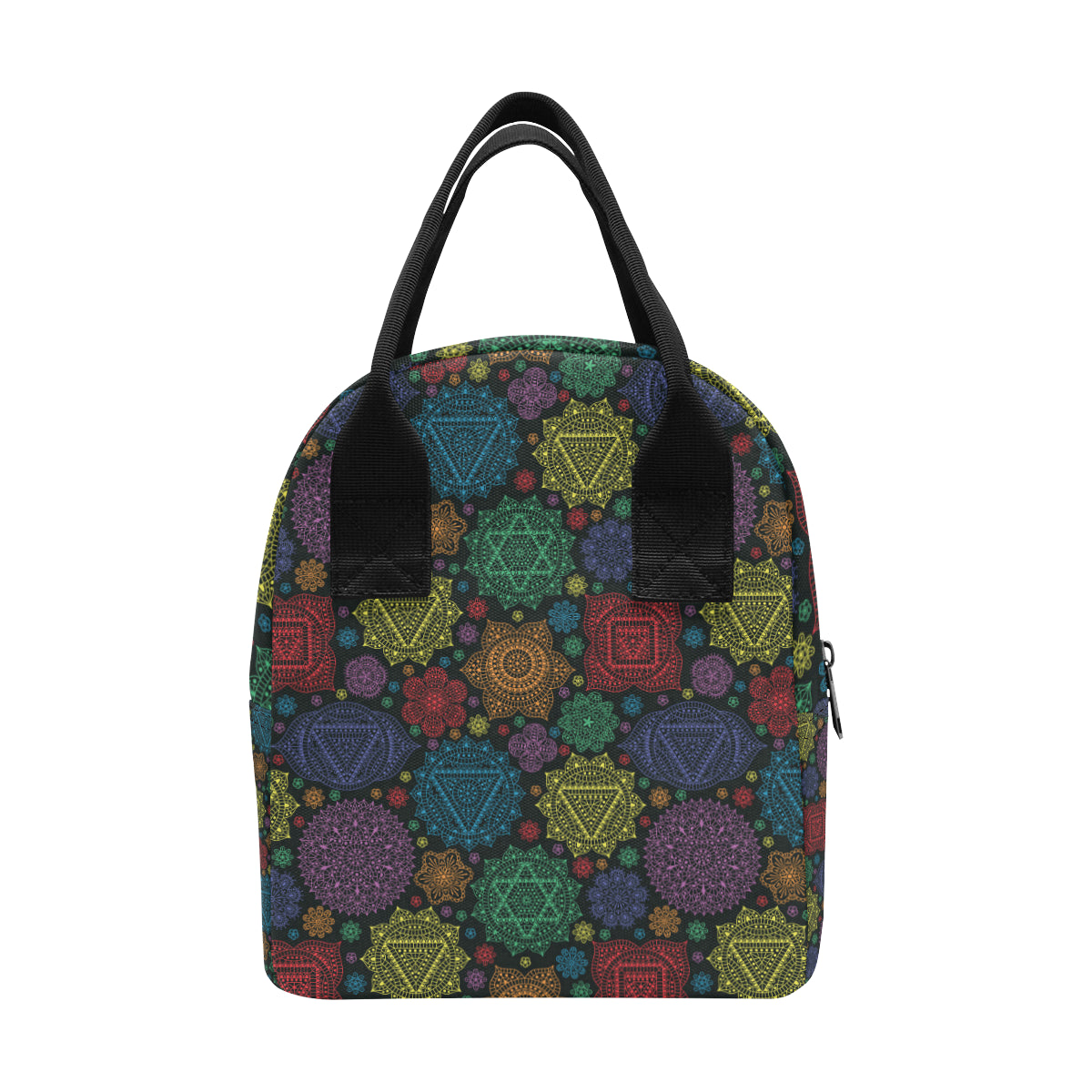 Chakra Mandala Print Pattern Insulated Lunch Bag