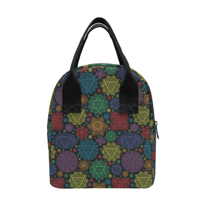 Chakra Mandala Print Pattern Insulated Lunch Bag