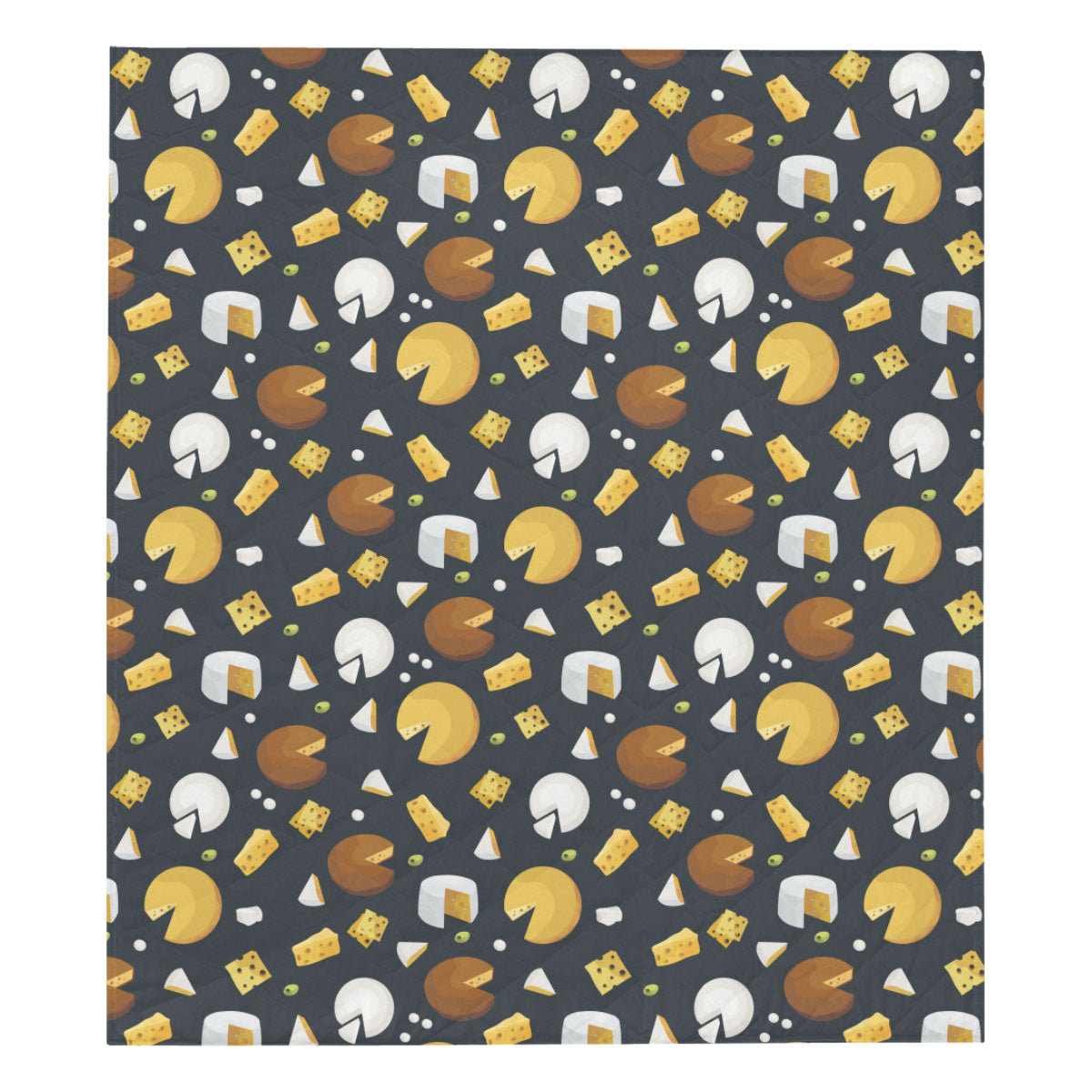 Cheese Pattern Print Design 03 Premium Quilt