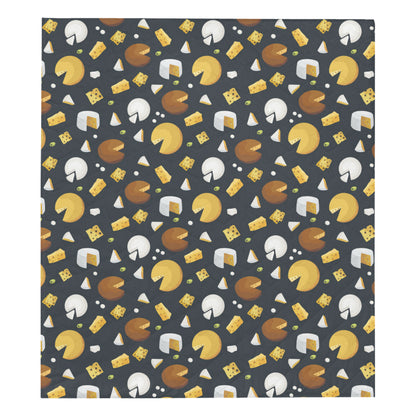 Cheese Pattern Print Design 03 Premium Quilt