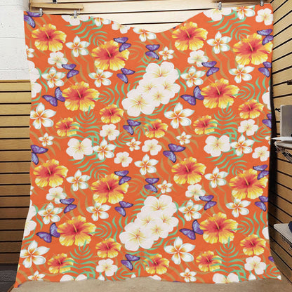 Tropical Flower Pattern Print Design TF027 Premium Quilt