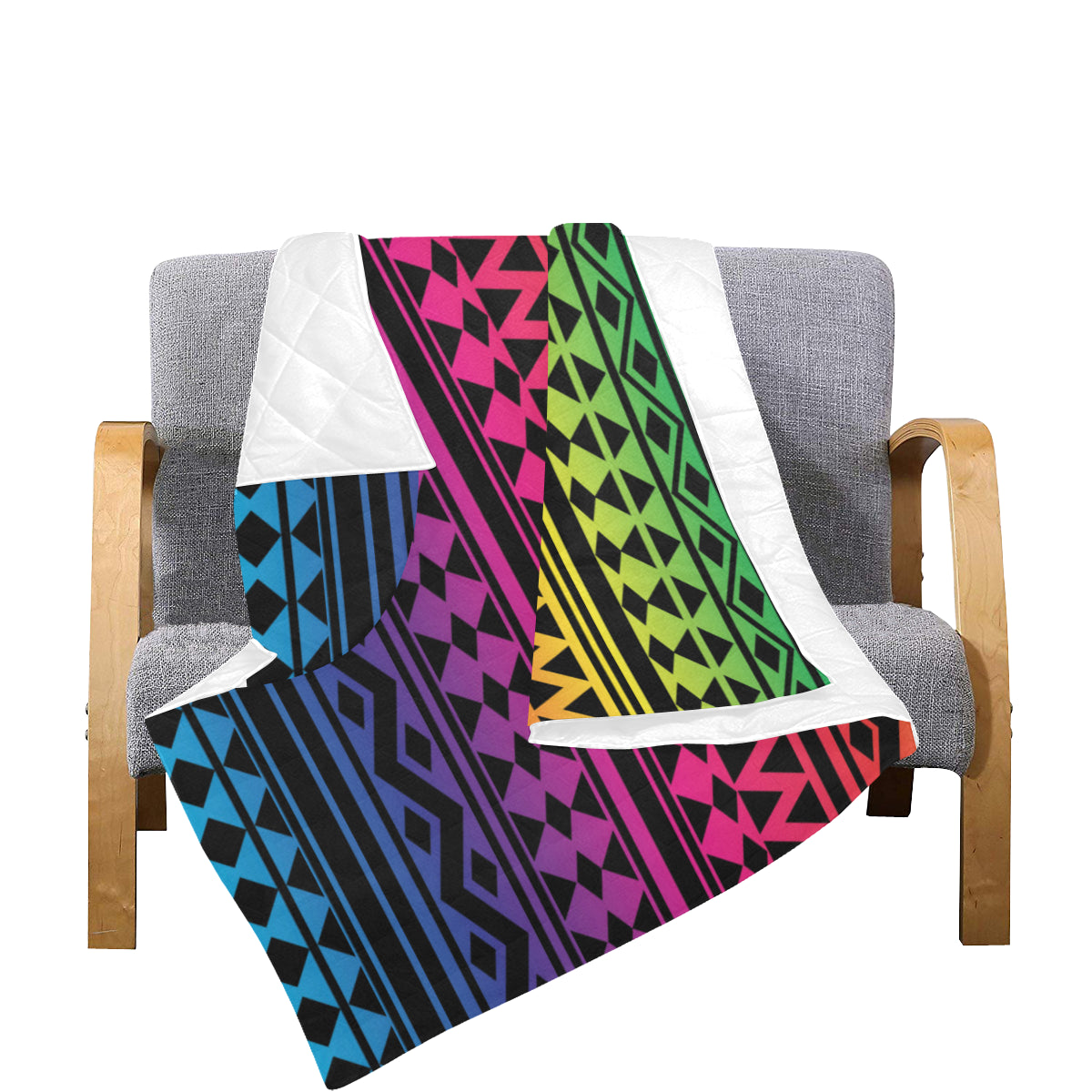 Rainbow Tribal Pattern Print Design A02 Premium Quilt
