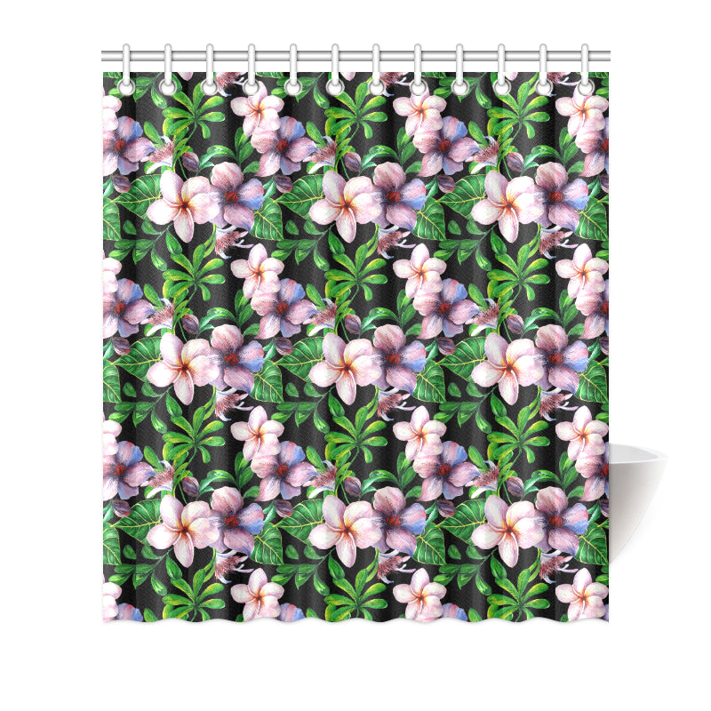 Plumeria Pattern Print Design PM01 Shower Curtain