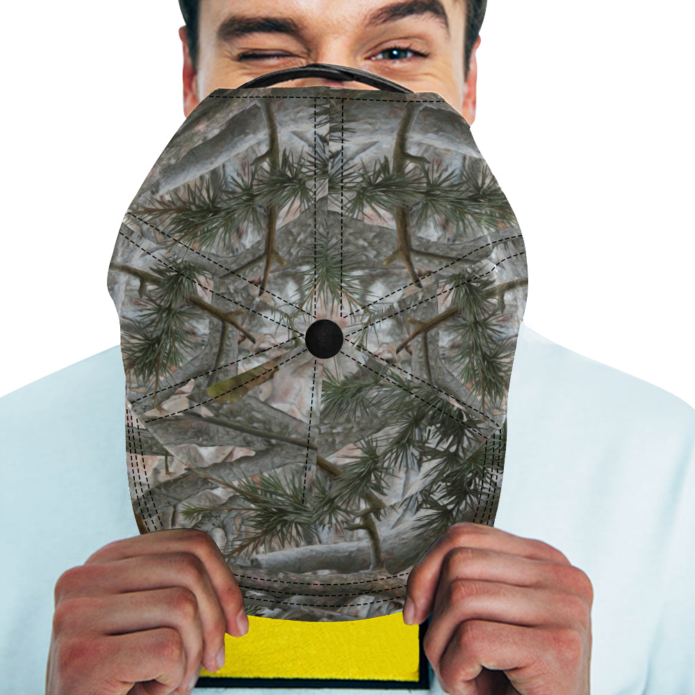 Camo Realistic Tree Forest Pattern Snapback Cap