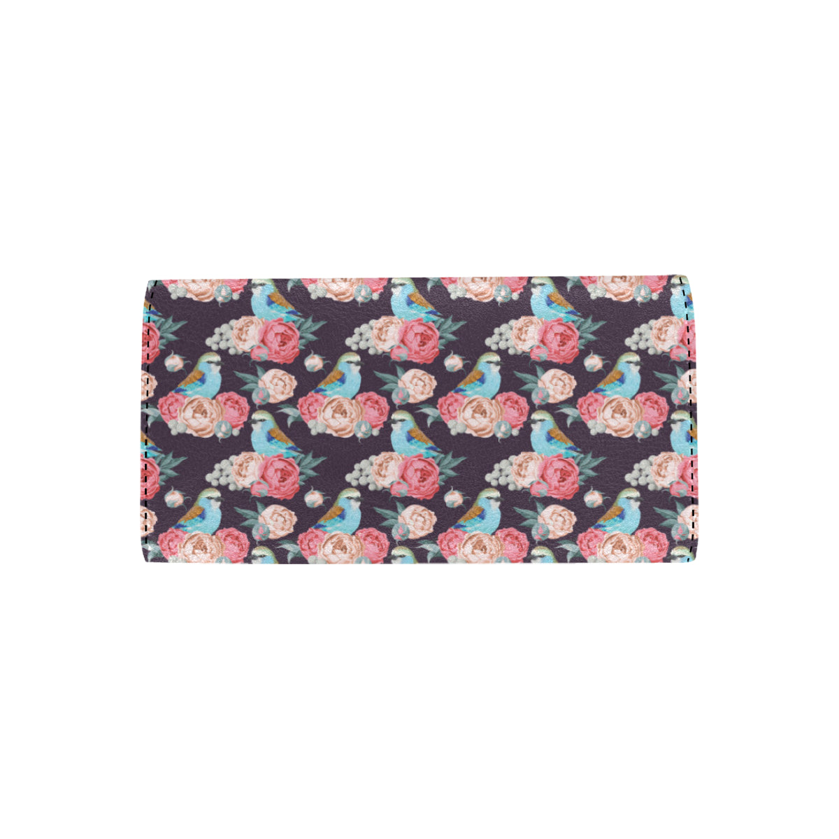 Bluebird Pattern Print Design 02 Women's Trifold Wallet