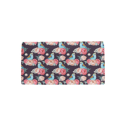 Bluebird Pattern Print Design 02 Women's Trifold Wallet