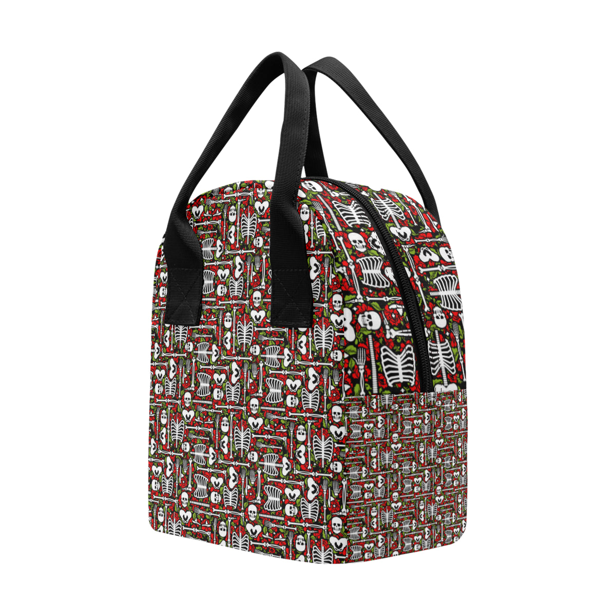 Skeleton Pattern Print Insulated Lunch Bag