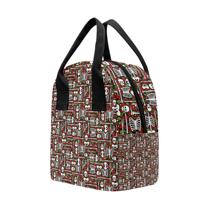 Skeleton Pattern Print Insulated Lunch Bag