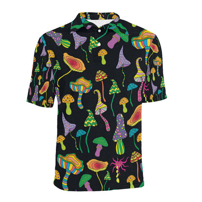 Psychedelic Mushroom Pattern Print Design A02 Men Polo Shirt