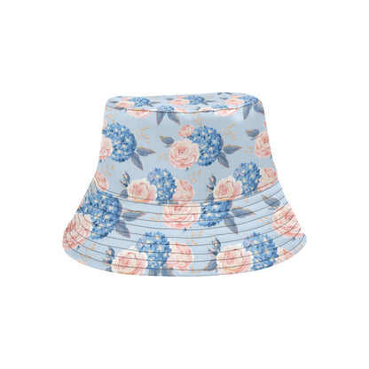 Hydrangea Pattern Print Design HD06 Unisex Bucket Hat