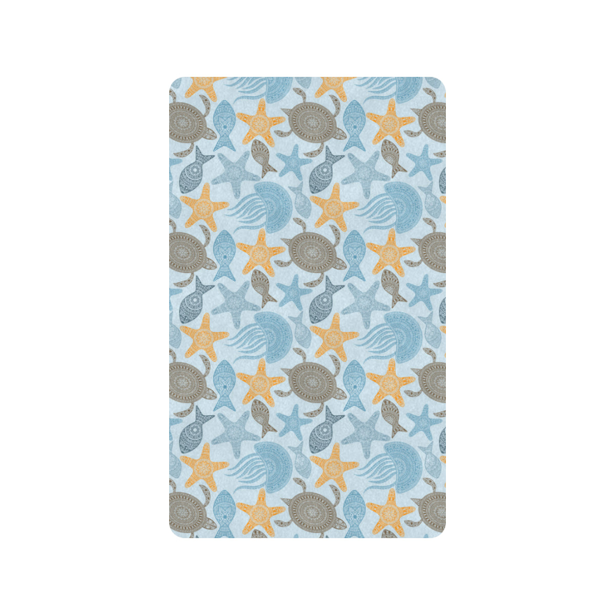 Polynesian Jellyfish Turtle Print Rubber Doormat