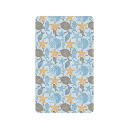 Polynesian Jellyfish Turtle Print Rubber Doormat