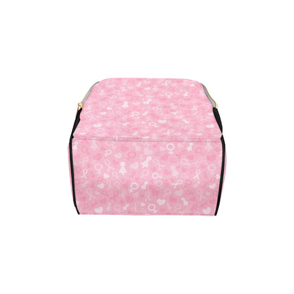Breast cancer Pattern Print Design 01 Diaper Bag Backpack