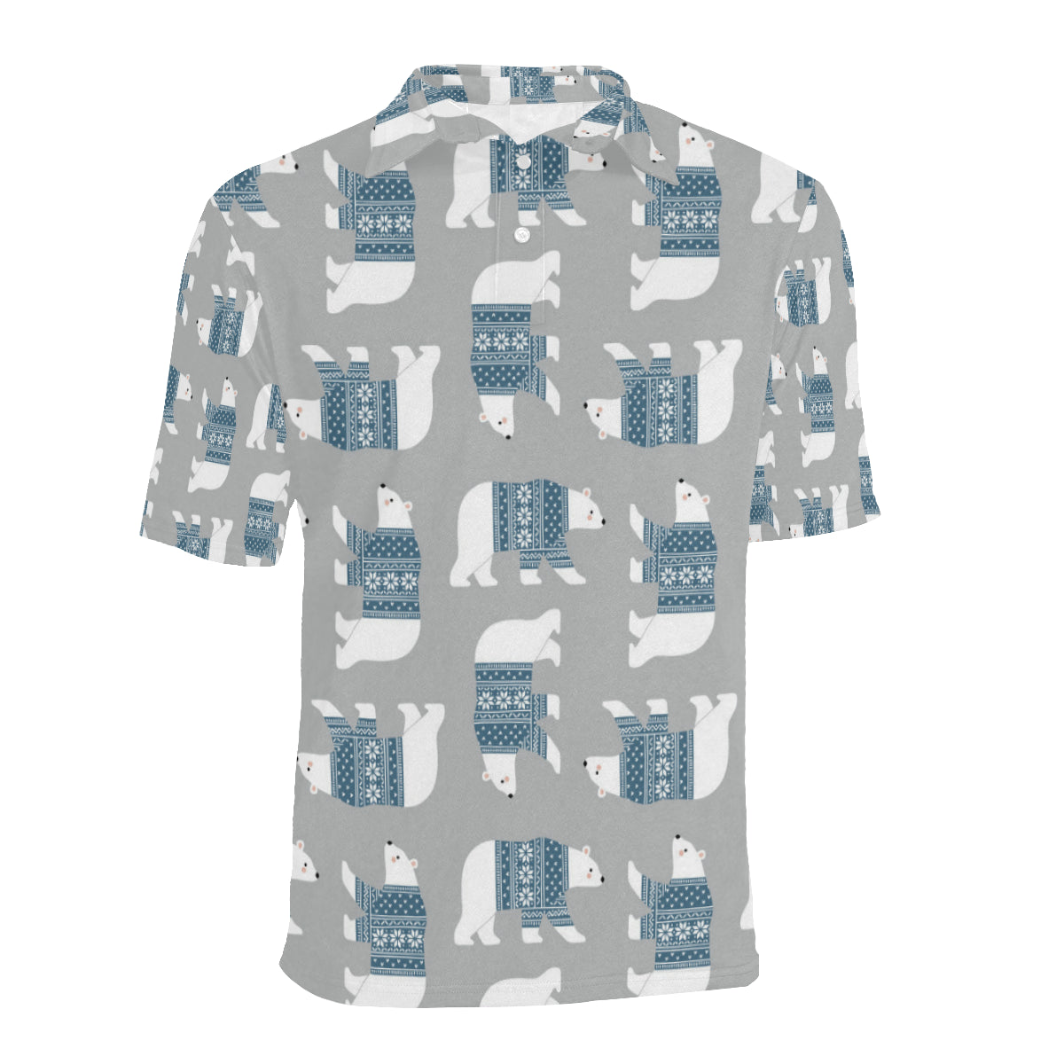 Polar Bear Pattern Print Design A03 Men Polo Shirt