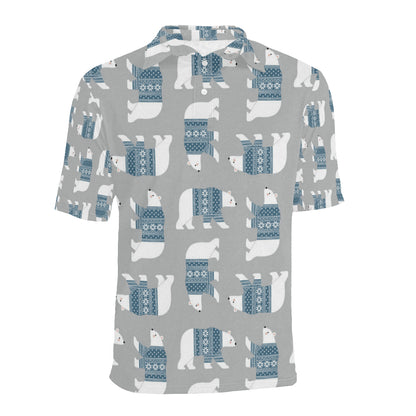 Polar Bear Pattern Print Design A03 Men Polo Shirt
