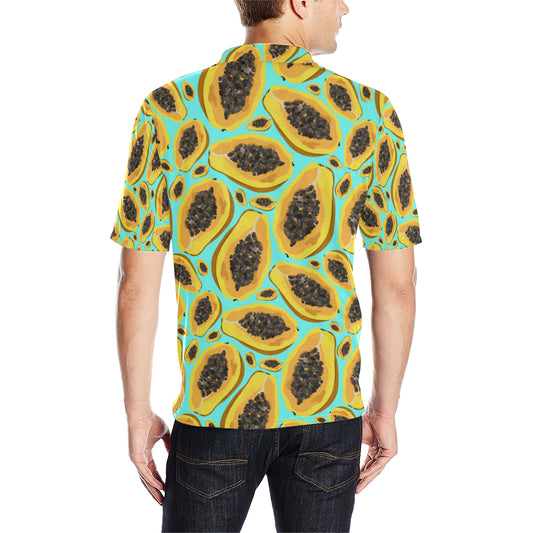 Papaya Pattern Print Design PP03 Men Polo Shirt