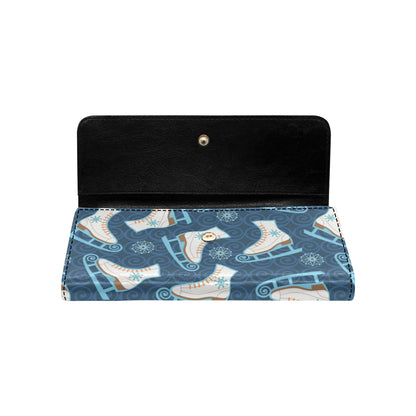 Ice Skate Pattern Print Design 01 Women's Trifold Wallet