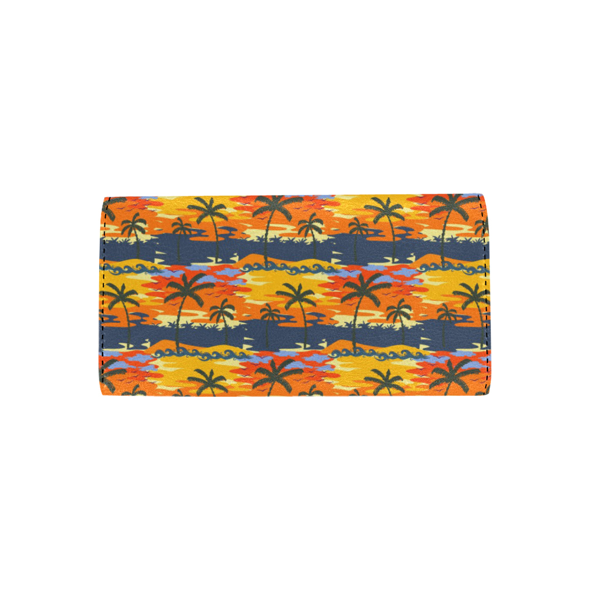 Palm Tree Pattern Print Design PT010 Women's Trifold Wallet