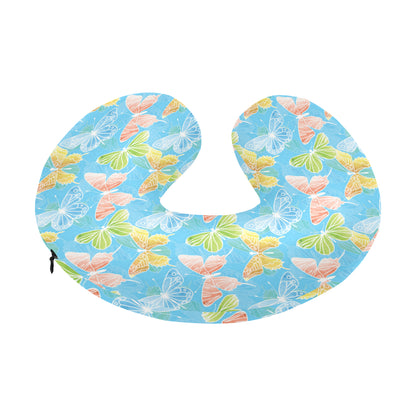 Butterfly Pattern Print Design 05 U-Shaped Travel Neck Pillow