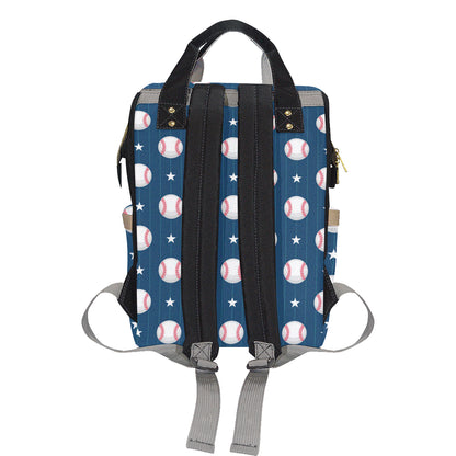 Baseball Star Print Pattern Diaper Bag Backpack