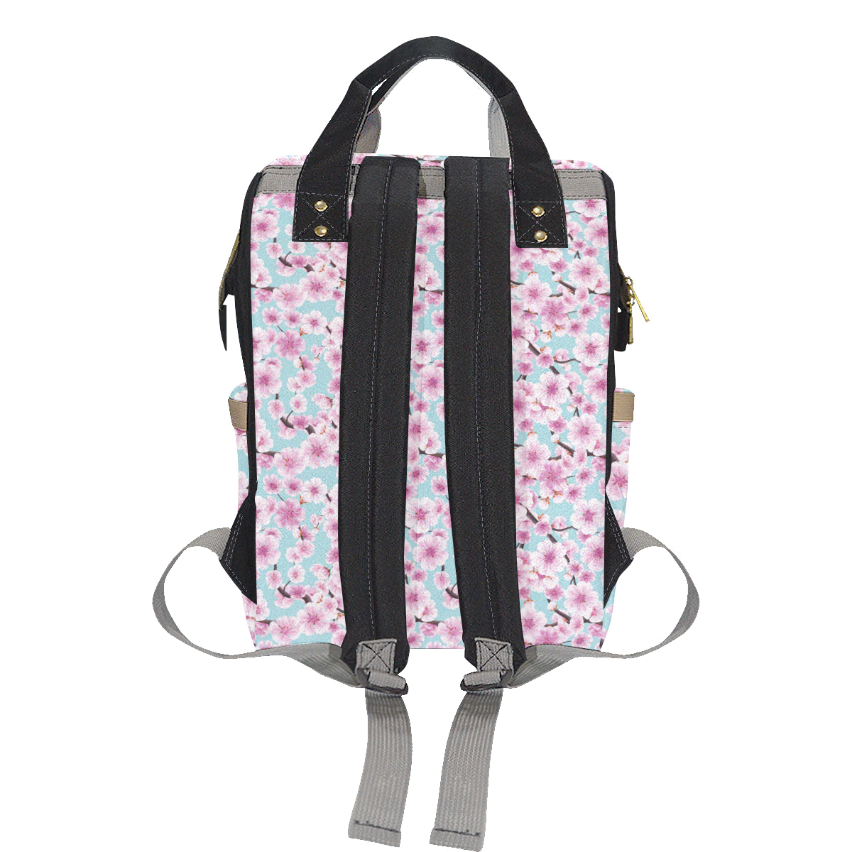 Cherry Blossom Pattern Print Design 01 Diaper Bag Backpack