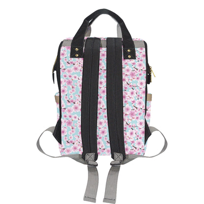 Cherry Blossom Pattern Print Design 01 Diaper Bag Backpack