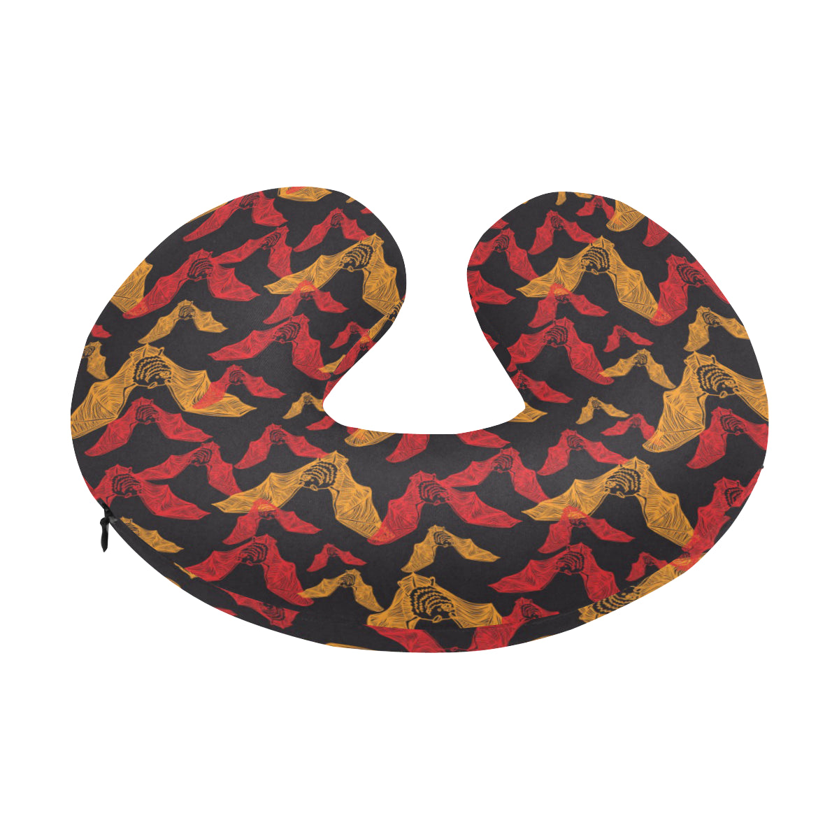Bat Pattern Print Design 01 U-Shaped Travel Neck Pillow