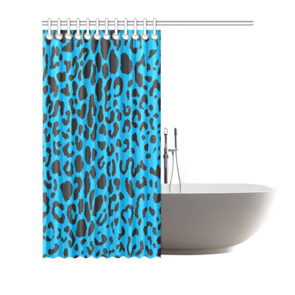 Cheetah Blue Print Pattern Shower Curtain