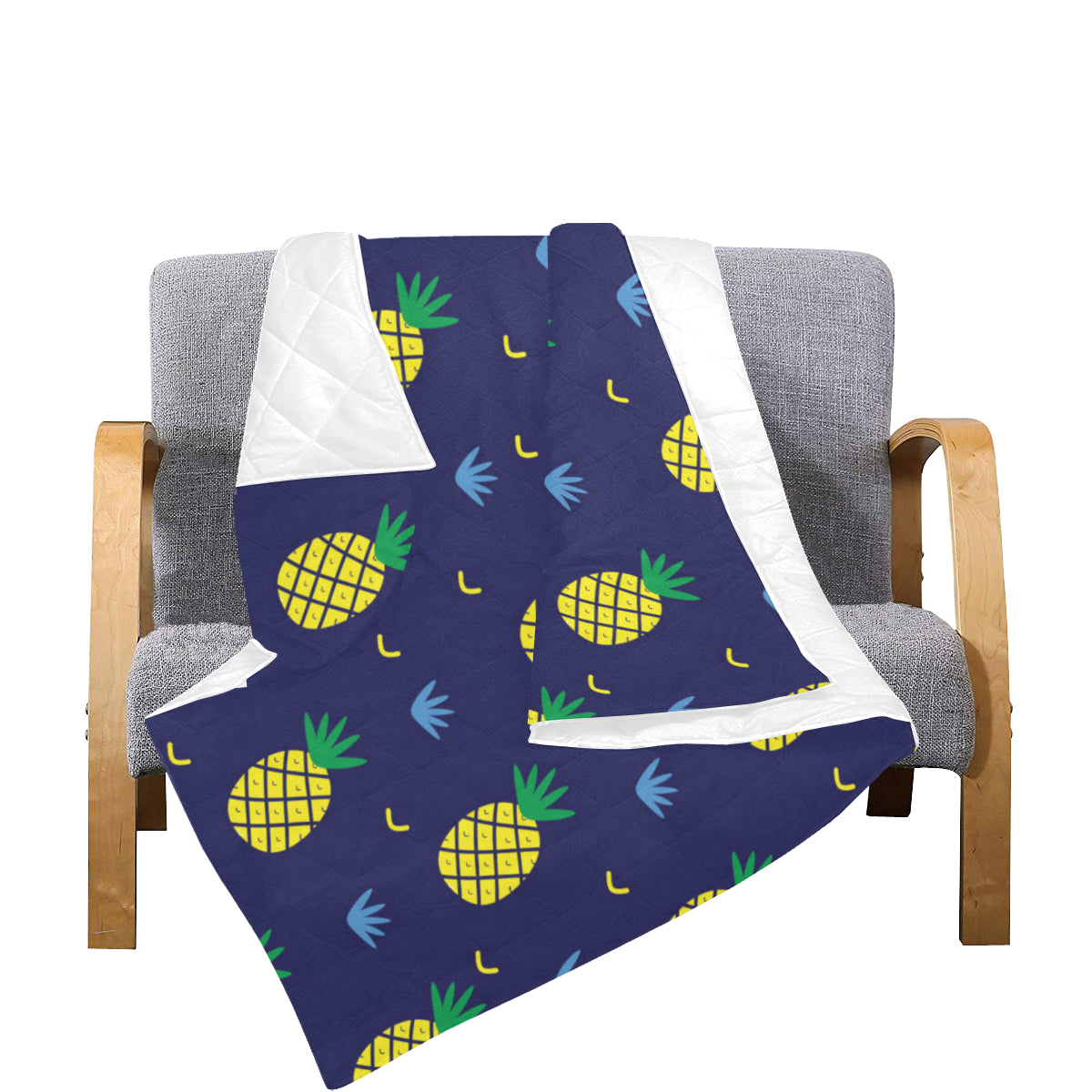Pineapple Pattern Print Design A01 Premium Quilt