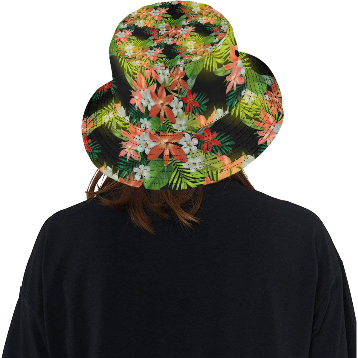 Amaryllis Pattern Print Design AL07 Unisex Bucket Hat