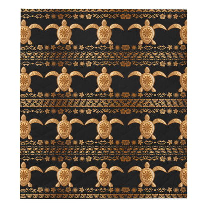 Tribal Sea turtle Polynesian Hawaiian Premium Quilt
