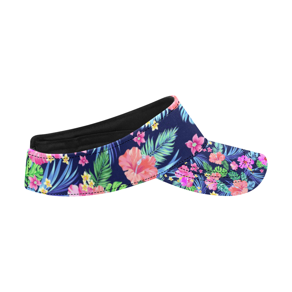 Neon Hibiscus Pattern Print Design HB016 Unisex Sun Visor