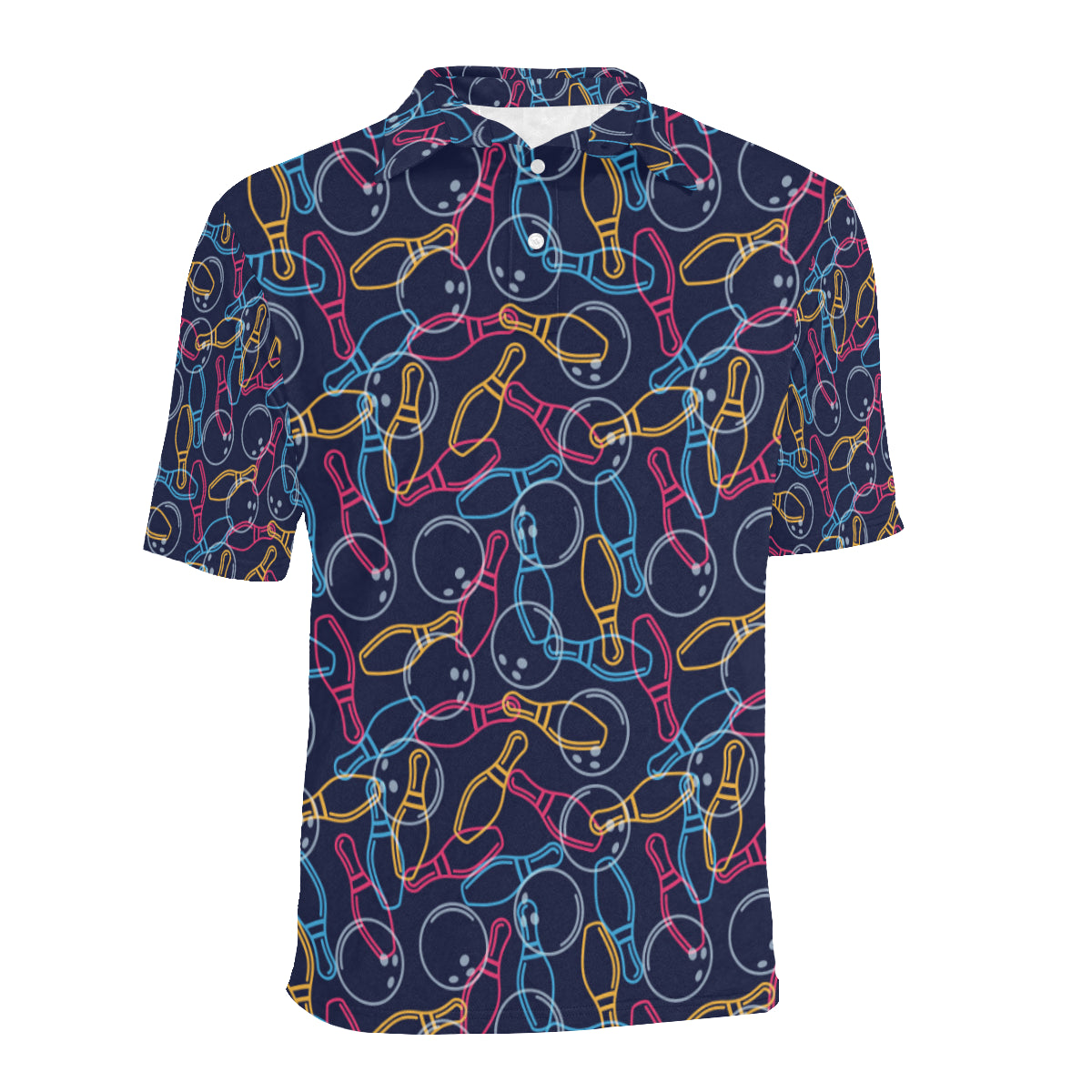 Bowling Pattern Print Design 07 Men Polo Shirt