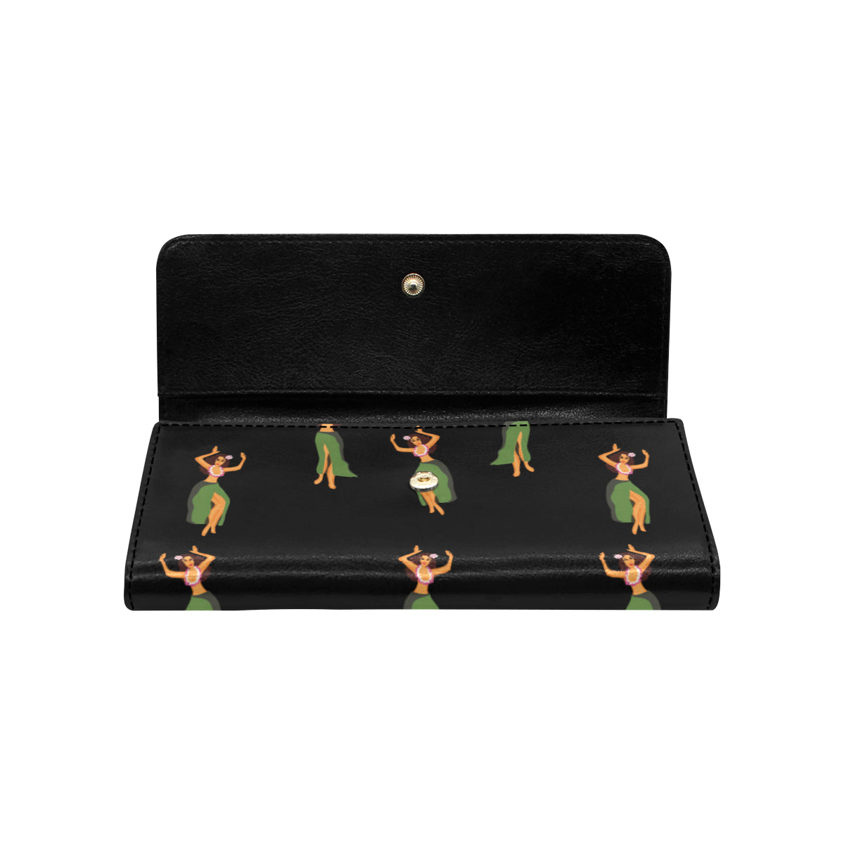 Hula Dancers Girl Pattern Print Design 01 Women's Trifold Wallet