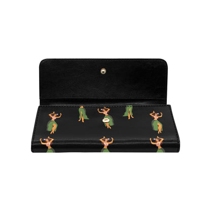 Hula Dancers Girl Pattern Print Design 01 Women's Trifold Wallet